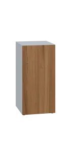 DOMINIT 21 úložná skříň 1-boxová, 917x450x400 mm, korpus bílý, dvířka ořech světlý